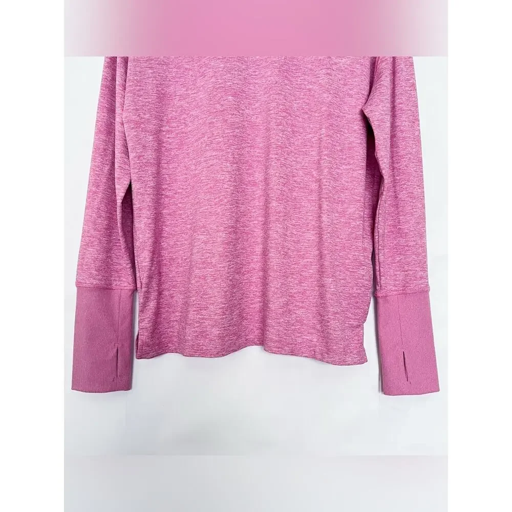 Nike Dri-Fit Running Top Long Sleeve Crewneck Shirt Thumbholes Size Medium Pink